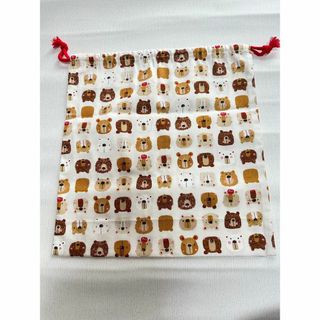 【新品】❤️入園入学❤️くまちゃん柄　体操服入れ　33×30センチ(体操着入れ)
