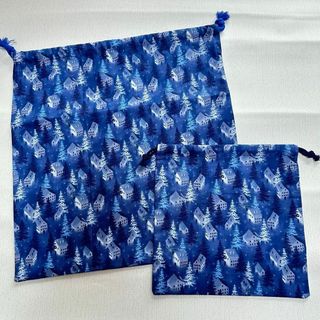【新品】❤️入園入学❤️大小巾着2枚セット　男の子にもおすすめ　体操服入れ、コッ(体操着入れ)
