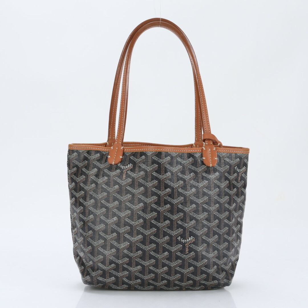 GOYARD - 美品 ゴヤール サンルイ ジュニア ヘリンボーン レザー ハンドバッグ トート ショルダー ブラック レディース EEE BN2-7
