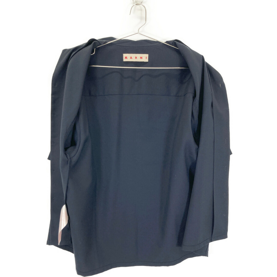 MARNI - マルニ 23SS CUMU0213A0 ネイビー トロピカルウール オープンカラー MARNI - マルニ 23SS CUMU0213A0 ネイビー トロピカルウール オープンカラー