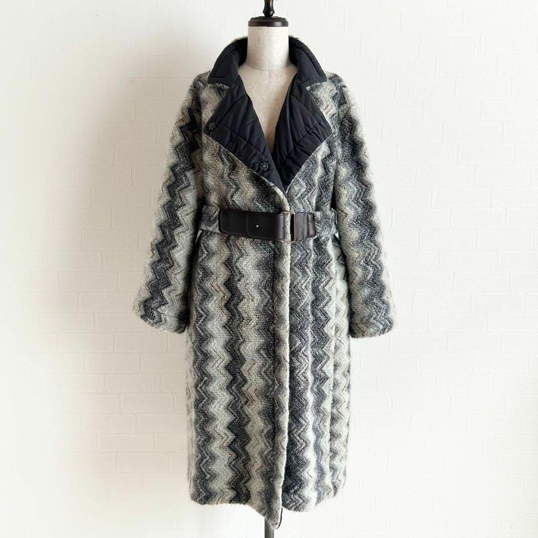 MISSONI - MISSONI ロングコート リバーシブル ベルト 44の通販 MISSONI - MISSONI ロングコート リバーシブル ベルト 44の通販