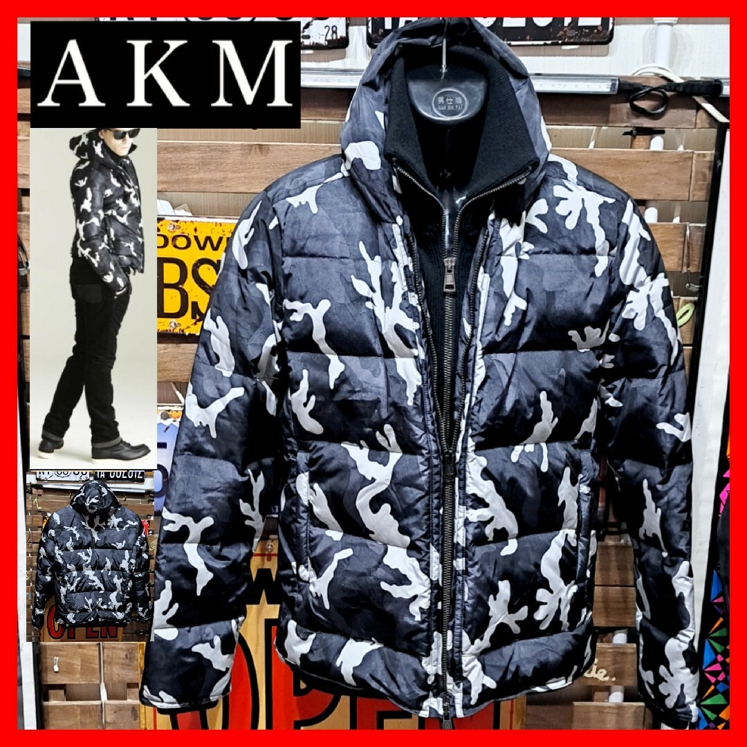 定価16万 AKM カモフラ リモンタナイロン レイヤード ダウン 定価16万 AKM カモフラ リモンタナイロン レイヤード ダウン