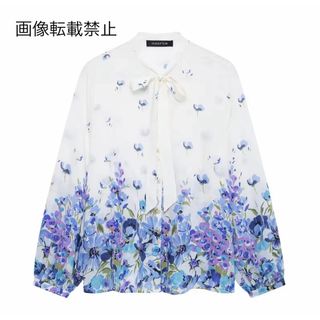 💋2月新作💄16365◆フラワー 花柄 ボウタイ ブラウス(シャツ/ブラウス(長袖/七分))
