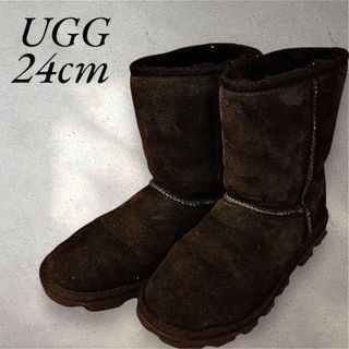 アグ(UGG)のUGG　アグ　 ムートンブーツ 24cm 　黒　ブラック(ブーツ)