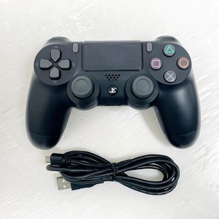 プレイステーション4(PlayStation4)の動作品 PS4 DUALSHOCK4 純正コントローラー ⑤ ジェットブラック(家庭用ゲーム機本体)
