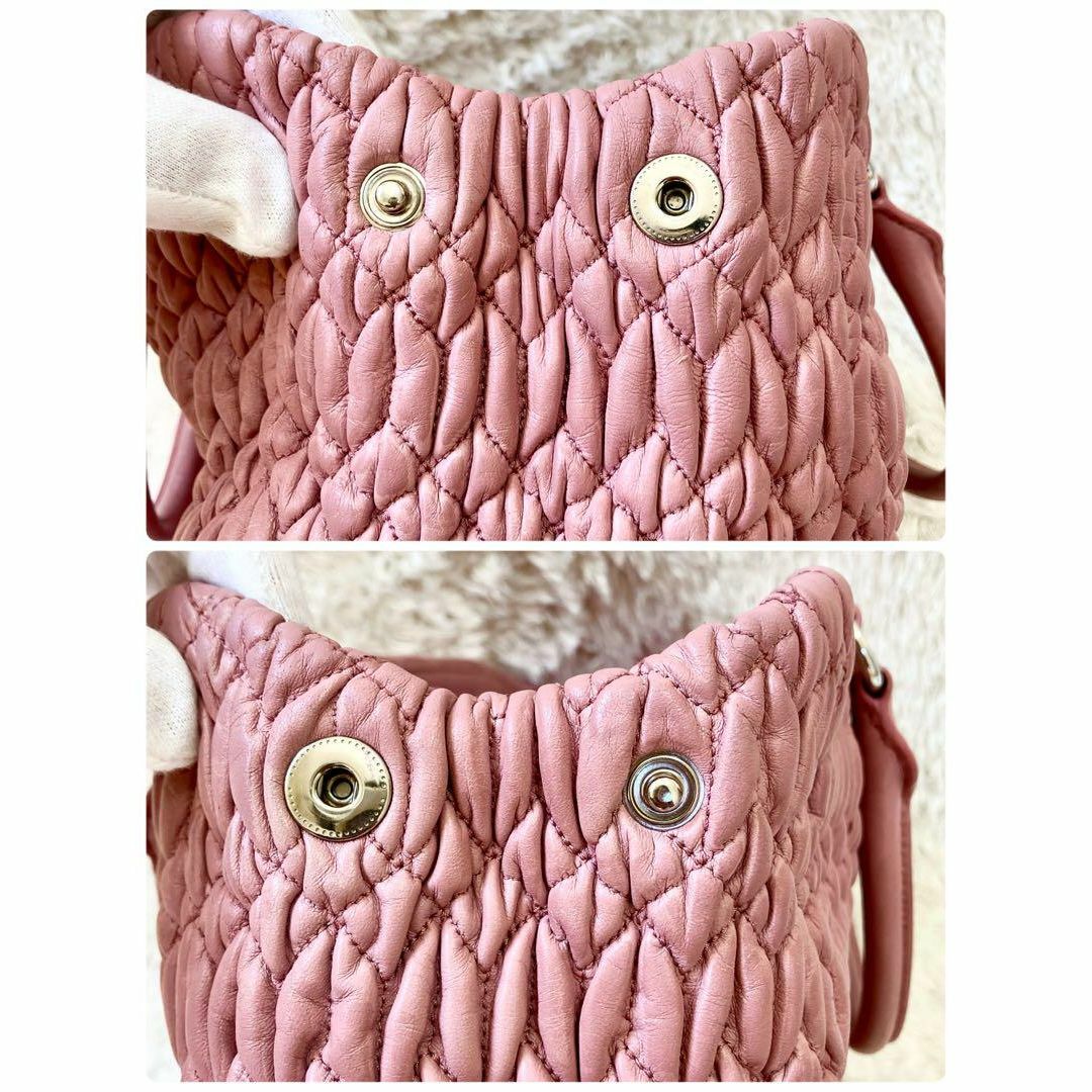 ◇美品◇miumiu 2way ナッパ クリスタル トートバッグ ピンク ◇美品◇miumiu 2way ナッパ クリスタル トートバッグ ピンク