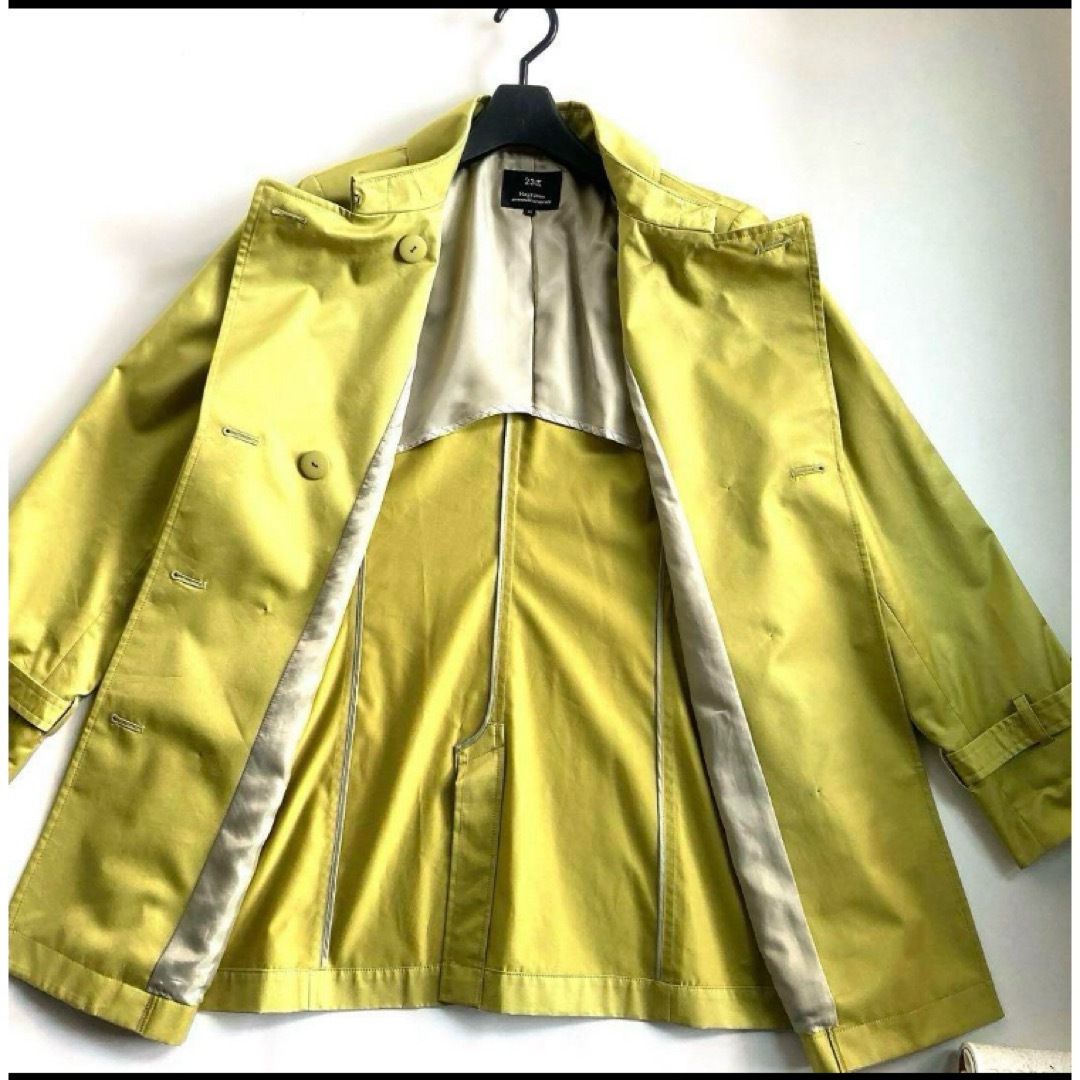 最高級のスーパー 美品 - 23区 23区 ライム 2XL 44 大きいサイズ トレンチコート ジャケット・アウター