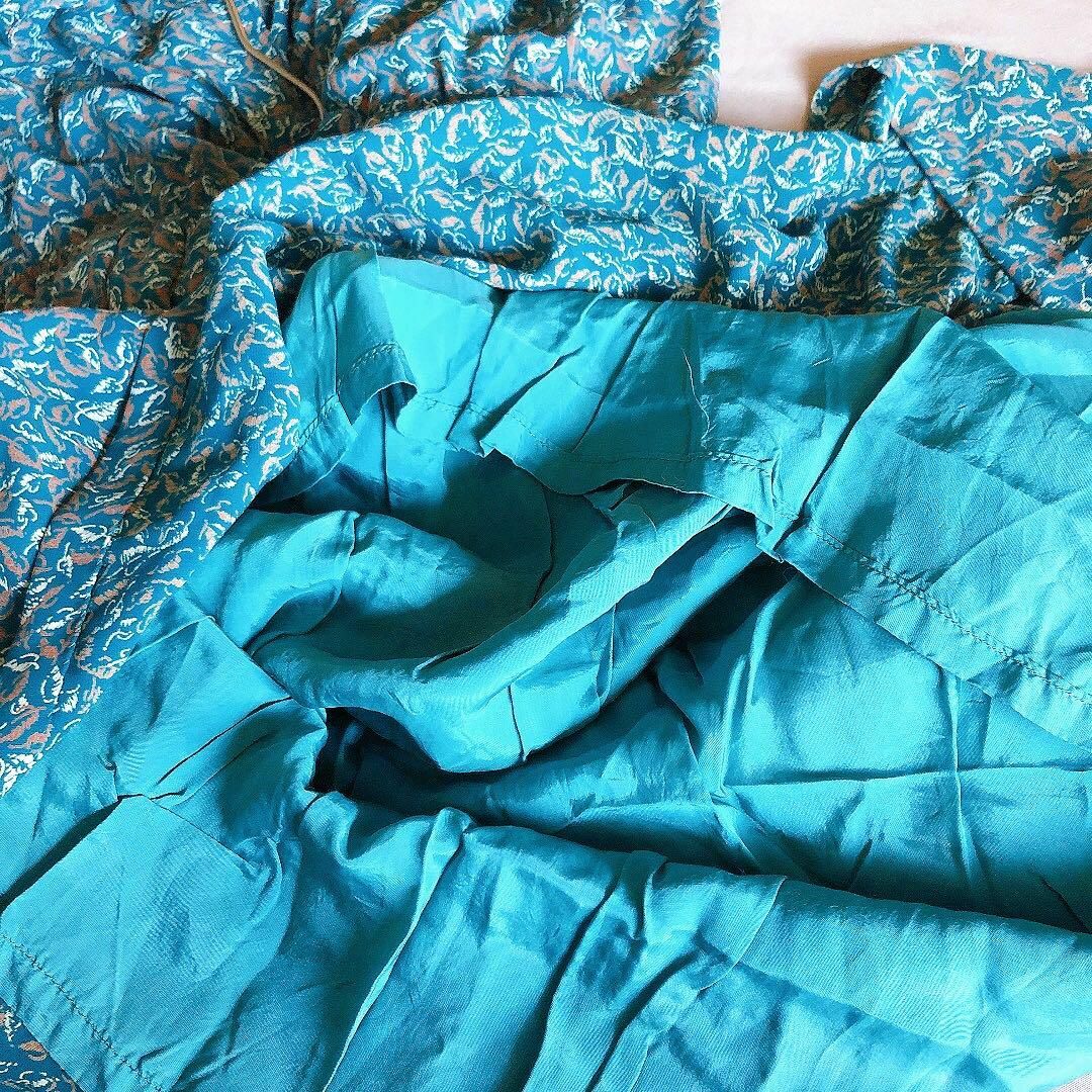 美品 SORBONNE ブルー 花柄 半袖ロングワンピース Mサイズ レディースのワンピース(ひざ丈ワンピース)の商品写真