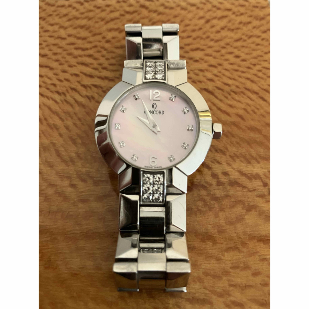 値下げ 稼働☆CONCORD コンコルド エスシール 12Pダイヤ QZ腕時計の