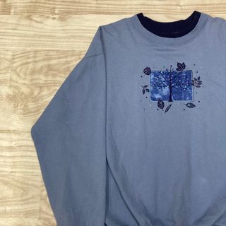 【Top Stitch】レイヤードネック　刺繍　トレーナー　２XL(トレーナー/スウェット)