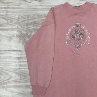 【LE Studio Ls sport】ハイネック　刺繍　トレーナー　Mサイズ(トレーナー/スウェット)