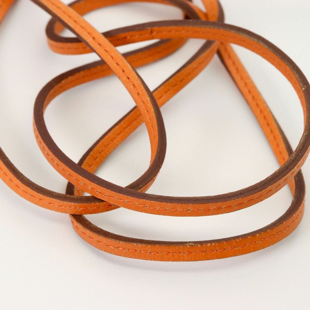 HERMES - エルメス ラニエール オレンジ レザー 紐 ネックレス HERMES - エルメス ラニエール オレンジ レザー 紐 ネックレス