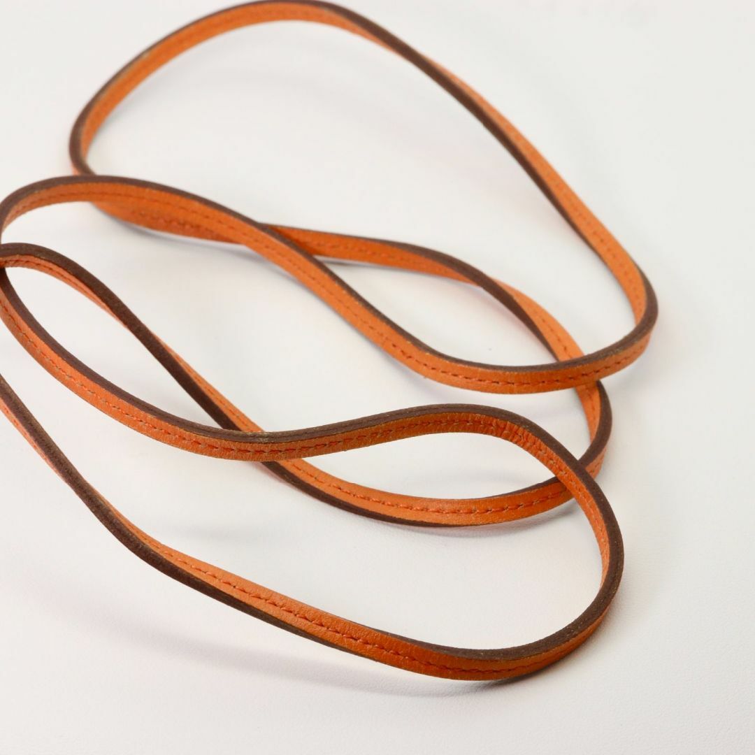 HERMES - エルメス ラニエール オレンジ レザー 紐 ネックレス HERMES - エルメス ラニエール オレンジ レザー 紐 ネックレス