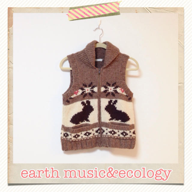 earth music & ecology(アースミュージックアンドエコロジー)の＊アース＊うさぎ♡ニットベスト レディースのトップス(ベスト/ジレ)の商品写真