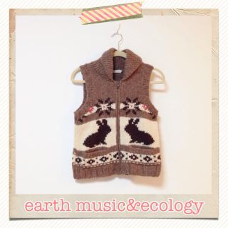 アースミュージックアンドエコロジー(earth music & ecology)の＊アース＊うさぎ♡ニットベスト(ベスト/ジレ)