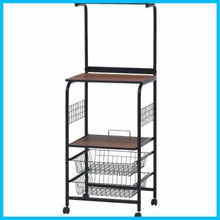不二貿易 レンジ台 キッチンラック 幅51.5×奥行41×高さ140.5cm ブ(その他)