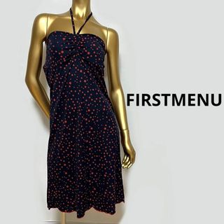 【2987】FIRSTMENU ホルターネック ロングワンピース 星柄 スター(ロングワンピース/マキシワンピース)