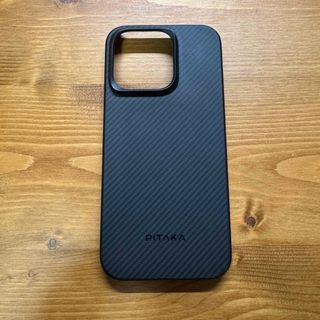 PITAKA iPhone 15 Pro ケース 600D 黒/グレーツイル柄(iPhoneケース)
