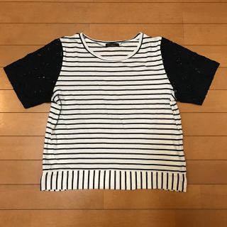 ザンパ(zampa)のボーダー袖切り替えTシャツ(Tシャツ(半袖/袖なし))