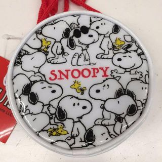 スヌーピー(SNOOPY)のスヌーピーの丸型ポーチ ホワイトかイエロー(財布)