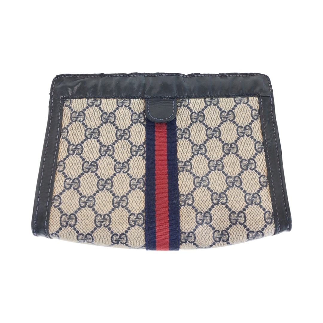 GUCCI グッチ オールドグッチ シェリーライン ネイビー グレー GGキャンバス /レザー クラッチバッグ セカンドバッグ 男女兼用 レディース 410133 【中古】 GUCCI グッチ オールドグッチ シェリーライン ネイビー グレー GGキャンバス /レザー クラッチバッグ セカンドバッグ 男女兼用 レディース 410133 【中古】