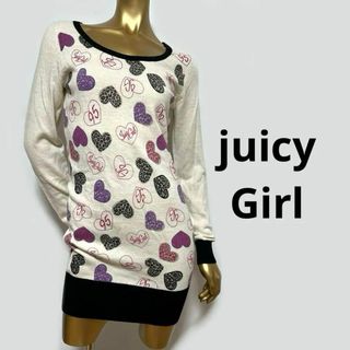 【3538】juicy Girl 背中リボン ワンピース ヒョウ柄 ハート(ミニワンピース)