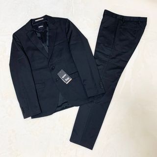 BOSS - BOSS ONE THE SU1T スーツ 裏地総ロゴ 現行 ブラック 44 BOSS - BOSS ONE THE SU1T スーツ 裏地総ロゴ 現行 ブラック 44