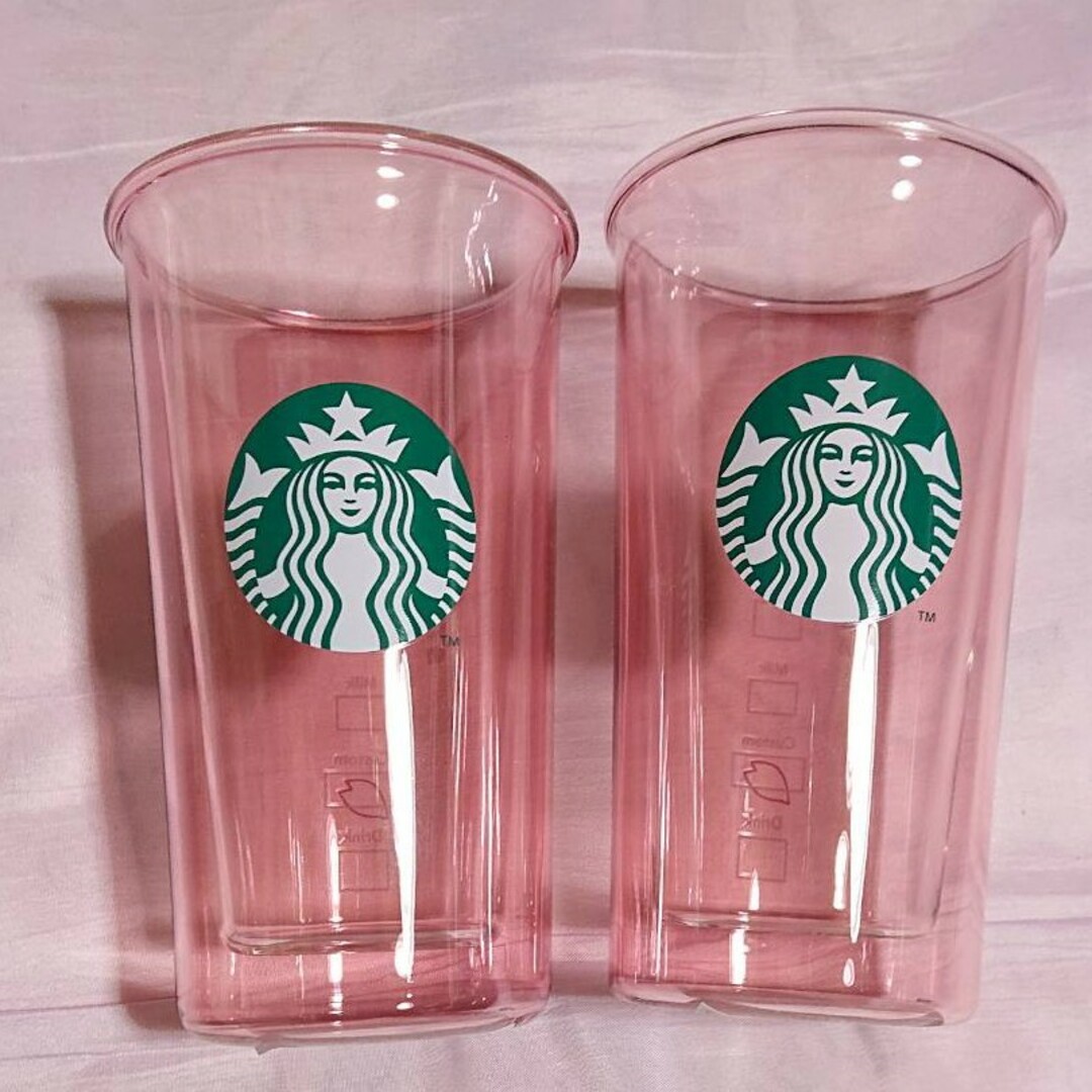 SAKURA2025ダブルウォール耐熱グラスペールピンク355ml インテリア/住まい/日用品のキッチン/食器(グラス/カップ)の商品写真