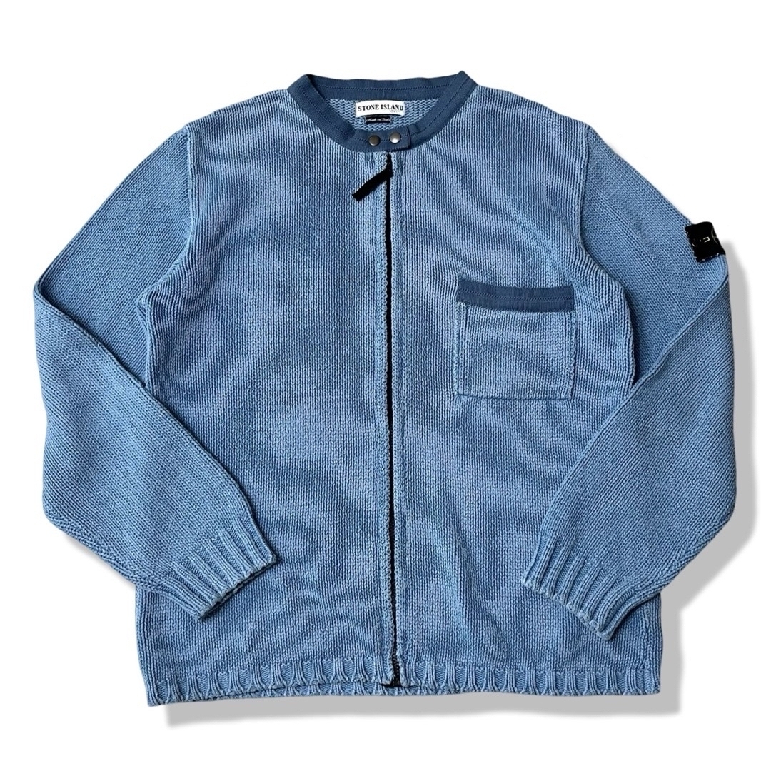 2001SS】STONE ISLAND クルーネックコットンニット 実寸:L 2001SS】STONE ISLAND クルーネックコットンニット 実寸:L