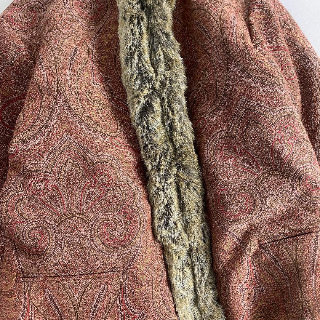 美品　エトロ　毛皮コート　激レア　リバーシブル　ペイズリー　ゴブラン織り　44 ETRO - 美品 エトロ 毛皮コート 激レア リバーシブル ペイズリー
