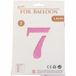 ピンク 7 数字 バルーン 風船 大きい 40インチ 文字風船 アルミバルーン(ノーカラージャケット)