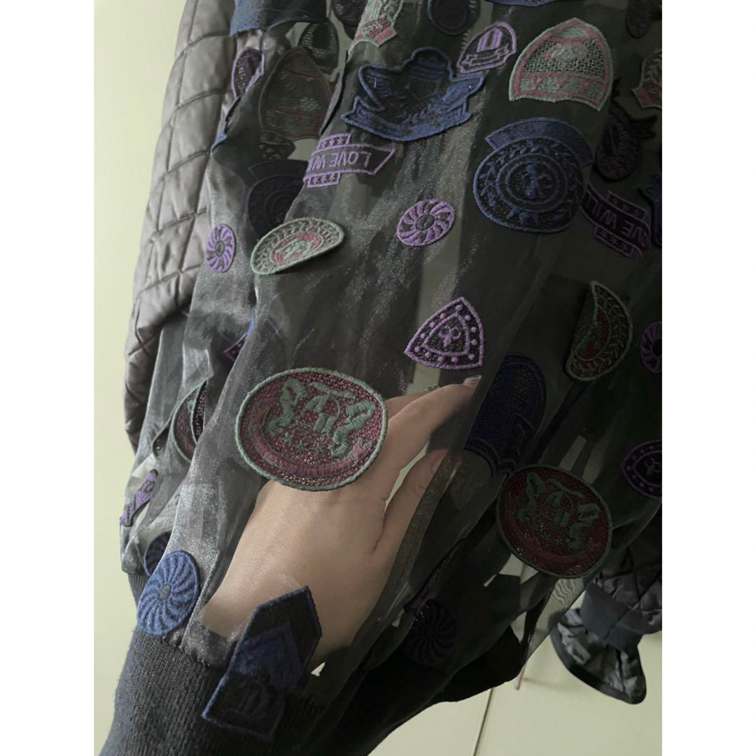 sacai ネイビー ワッペンデザインブルゾン