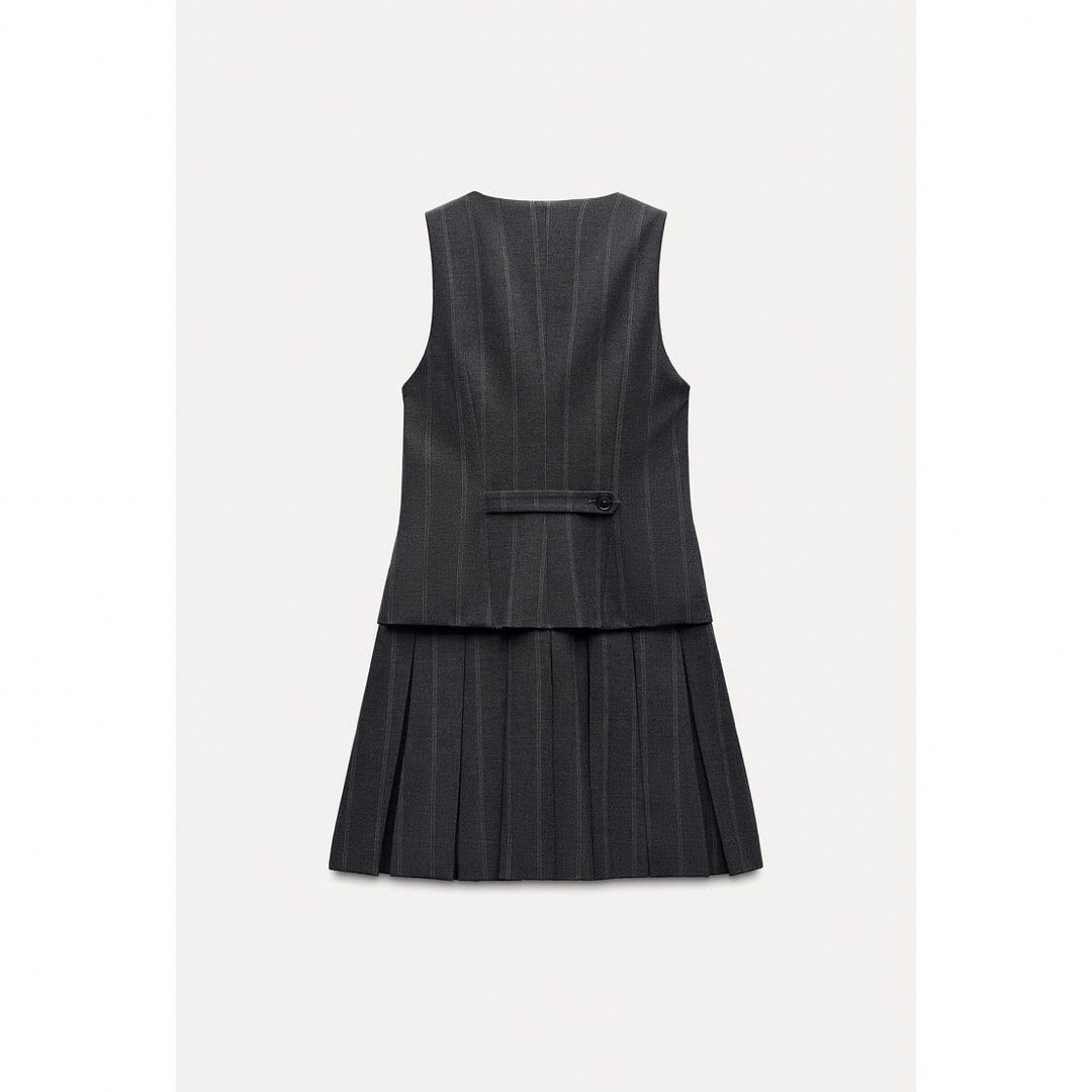 ZARA - ZARA ストライプボックスプリーツベストワンピース ZARA - ZARA ストライプボックスプリーツベストワンピース
