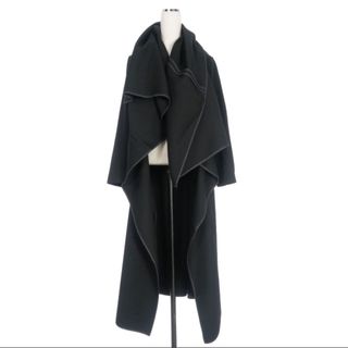 コムデギャルソン(COMME des GARCONS)のコムデギャルソン 90s ウールギャバ ドレープロングコート M ブラック 黒(その他)