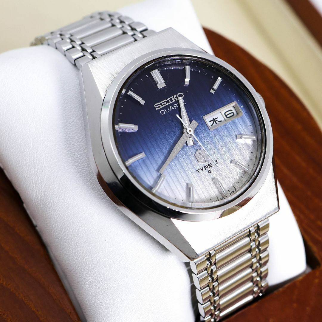 稼働 SEIKO TYPE2 腕時計 デイデイト グラデーション 紺 916 稼働 SEIKO TYPE2 腕時計 デイデイト グラデーション 紺 916