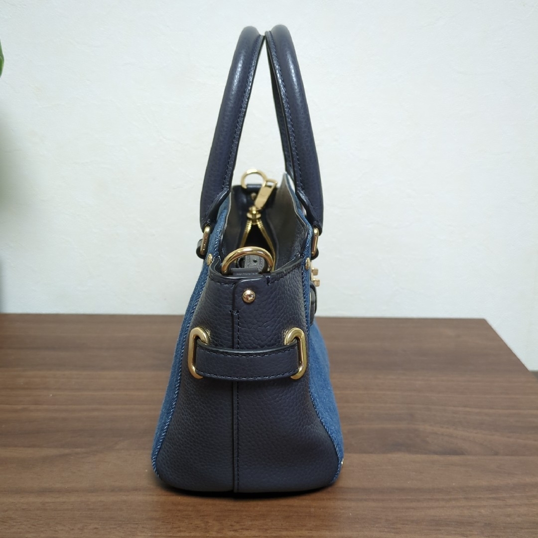 COACH(コーチ)の希少 コーチ ハンドバッグ ショルダーバッグ レザー 斜め掛け デニム レディースのバッグ(ショルダーバッグ)の商品写真