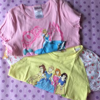 ディズニー(Disney)のディズニープリンセス 女児 Tシャツ2枚セット(Tシャツ/カットソー)