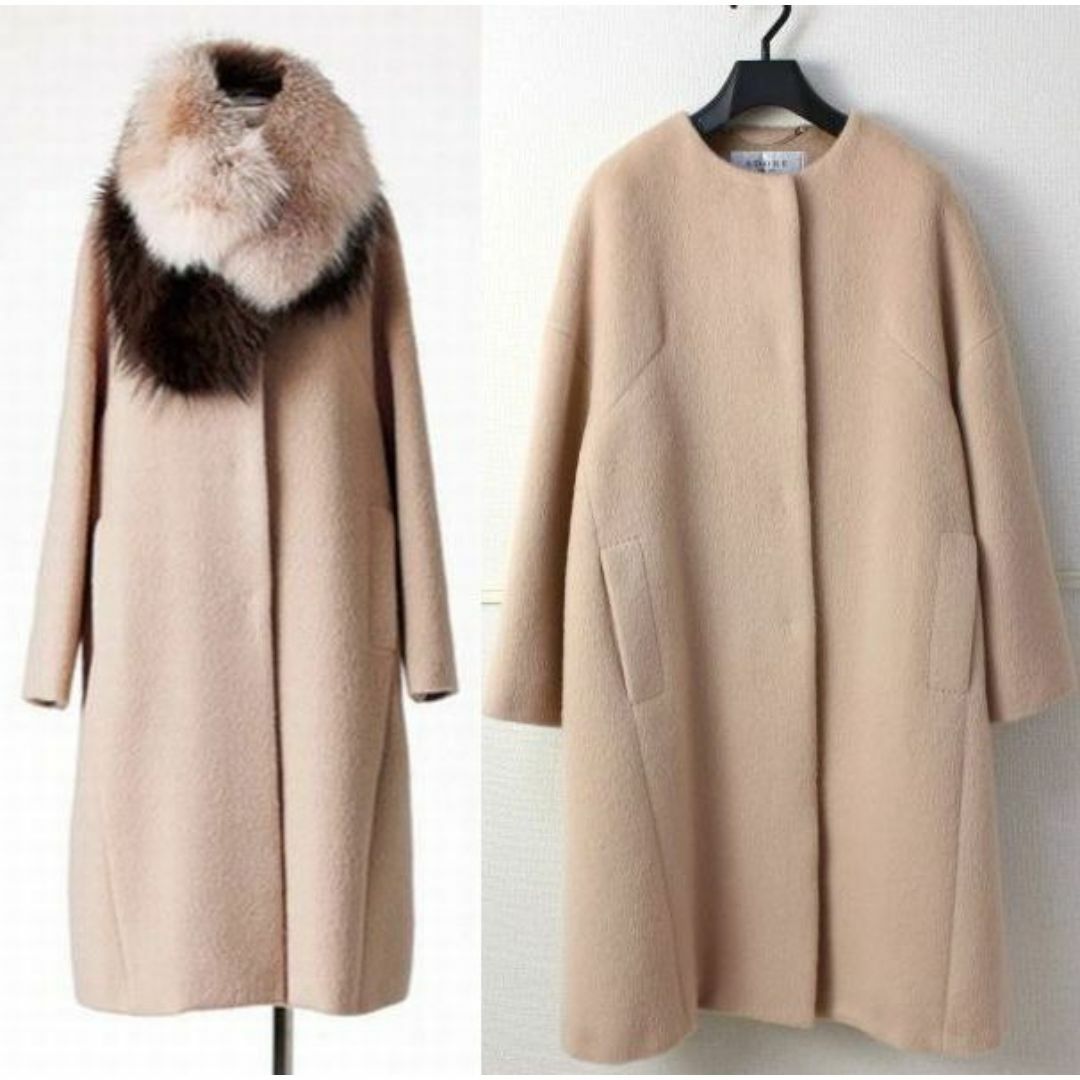 希少13万♡アドーアADORE ライトシャギーノーカラーコート 希少13万♡アドーアADORE ライトシャギーノーカラーコート