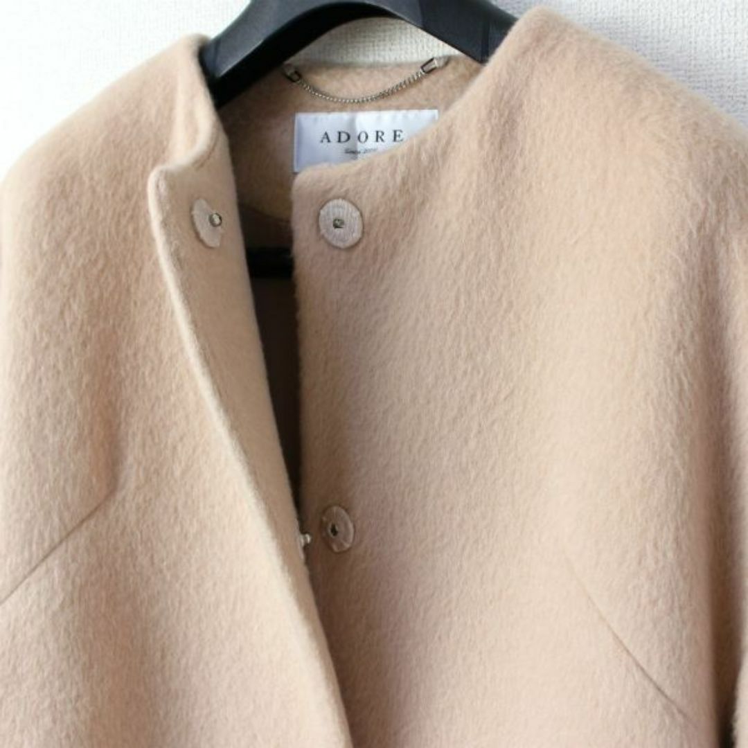 希少13万♡アドーアADORE ライトシャギーノーカラーコート 希少13万♡アドーアADORE ライトシャギーノーカラーコート