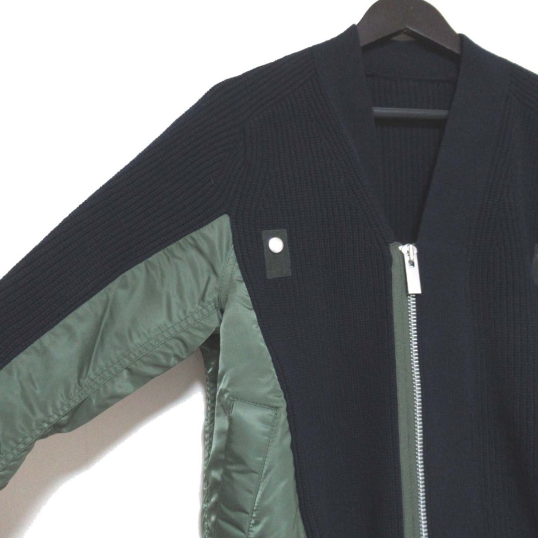 sacai - 美品 Sacai サカイ Wool Knit x Nylon Twill Cardigan sacai - 美品 Sacai サカイ Wool Knit x Nylon Twill Cardigan