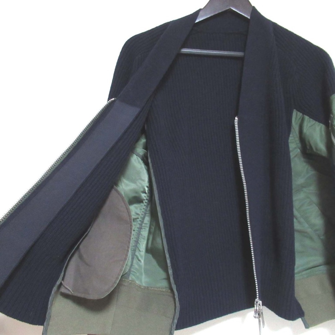 sacai - 美品 Sacai サカイ Wool Knit x Nylon Twill Cardigan sacai - 美品 Sacai サカイ Wool Knit x Nylon Twill Cardigan