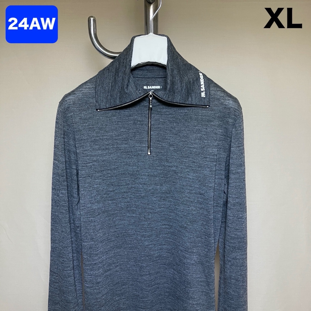 JIL SANDER - 新品 XL 24aw JIL SANDER ハーフジップ ロゴニット JIL SANDER - 新品 XL 24aw JIL SANDER ハーフジップ ロゴニット