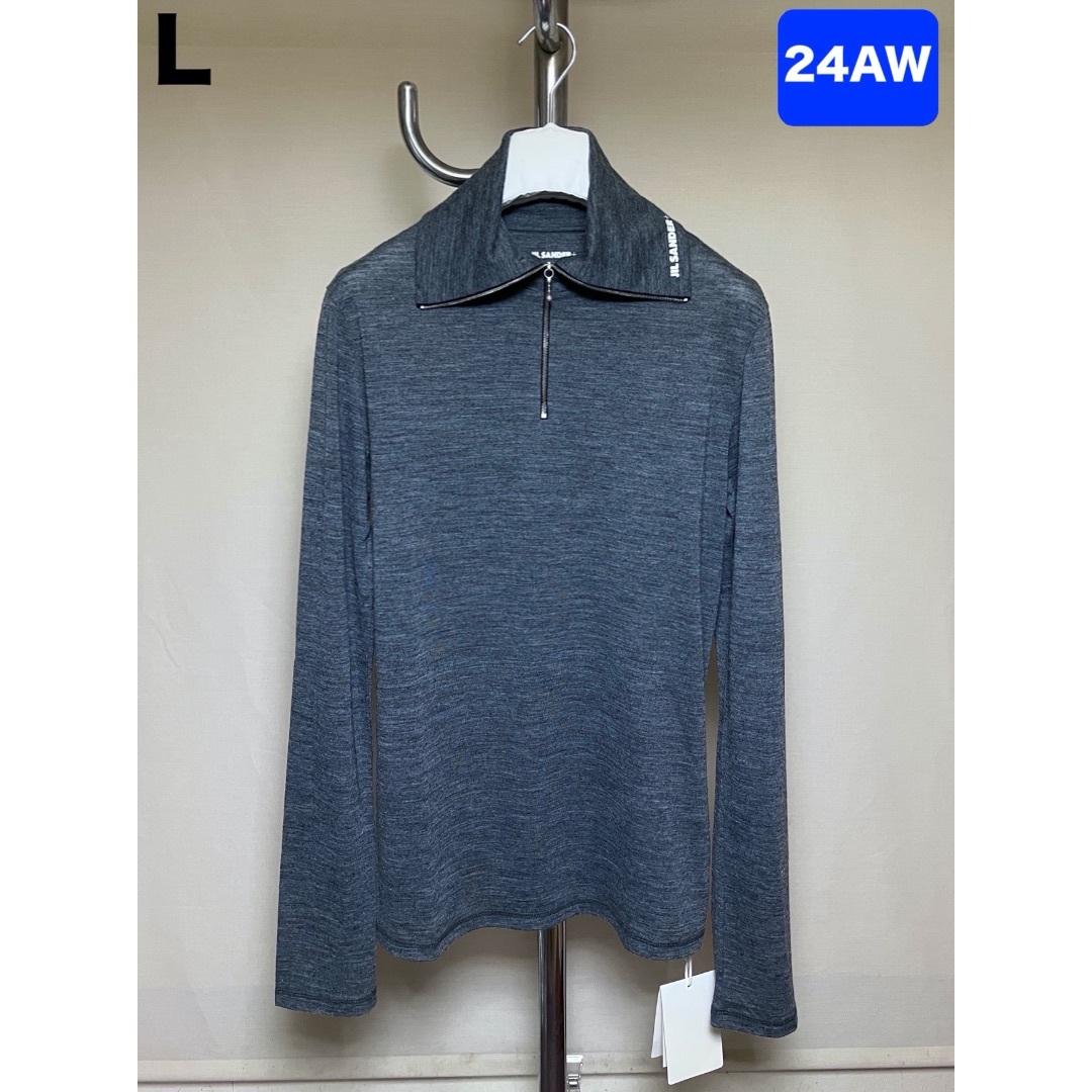 JIL SANDER - 新品 L 24aw JIL SANDER ハーフジップ ロゴニット JIL SANDER - 新品 L 24aw JIL SANDER ハーフジップ ロゴニット