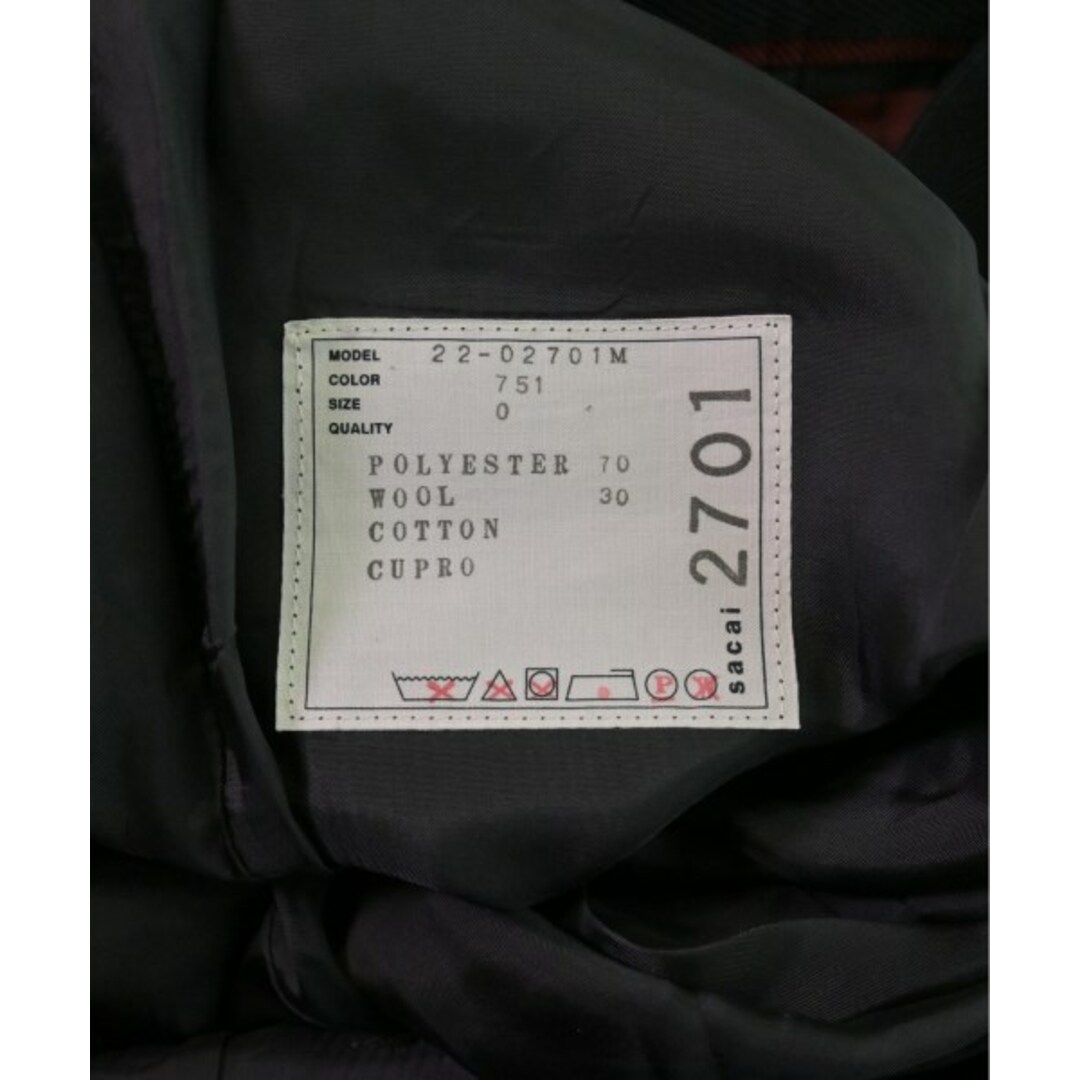 sacai - sacai サカイ パンツ(その他) 0(XS位) 赤x黒(チェック sacai - sacai サカイ パンツ(その他) 0(XS位) 赤x黒(チェック