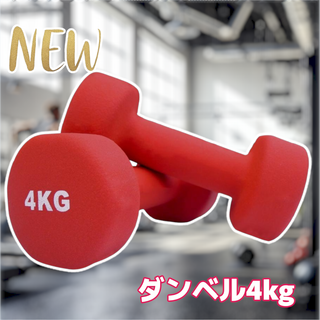 #560 小型 ダンベル 4kg 2個セット レッド ※北海道沖縄離島配送料別(トレーニング用品)