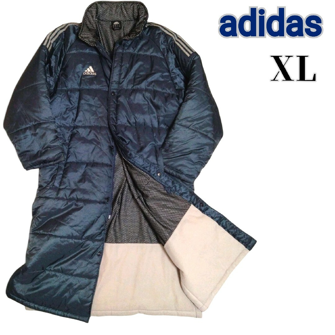 adidas あわせよ CLIMAPROOF ダウンロング ベンチコート XL ネイビー adidas あわせよ CLIMAPROOF ダウンロング ベンチコート XL ネイビー