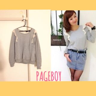 ページボーイ(PAGEBOY)のPAGEBOY 肩フリルトップス(トレーナー/スウェット)