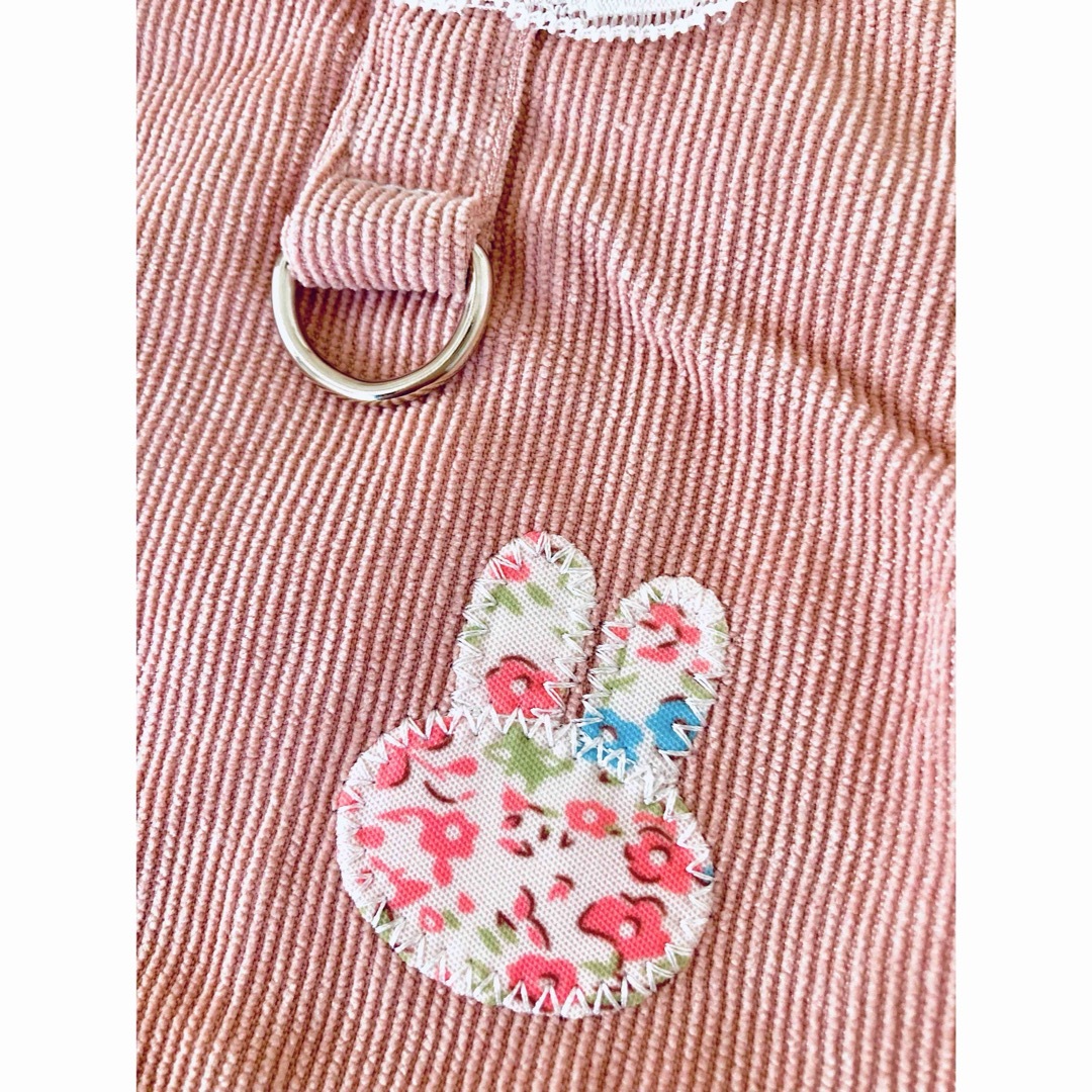 うさぎ柄リード取付金具付ワンピース ピンク　Lサイズ　犬服 ペット服 その他のペット用品(犬)の商品写真