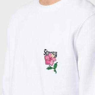 ステューシー(STUSSY)の定価以下！STUSSY最新スエット L新品 ホワイト(Tシャツ/カットソー(七分/長袖))