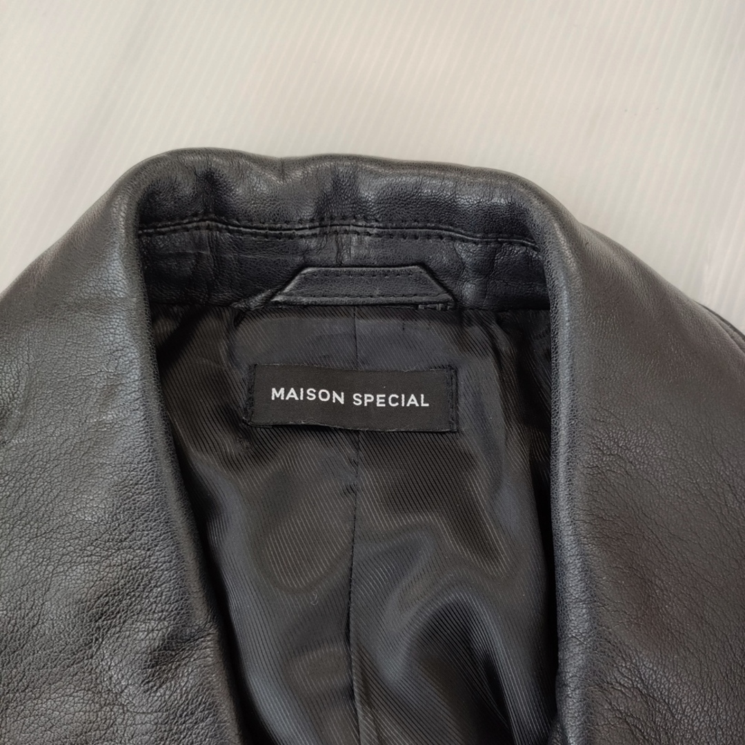 MAISON SPECIAL Leather Riders Jacket 36 レザー 羊革 定価41800円 ライダースジャケット ブラック  レディース メゾンスペシャル【中古】5-0205T♪